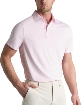 G/FORE Melange Ice Nylon Men's Golf Polo Shirt - Pink, Size: Large