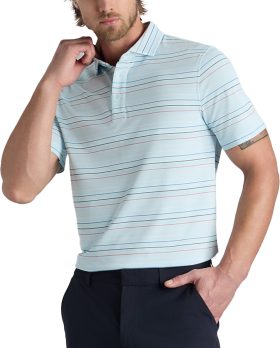 G/FORE Multi Stripe Tech Pique Men's Golf Polo Shirt - Blue, Size: Large