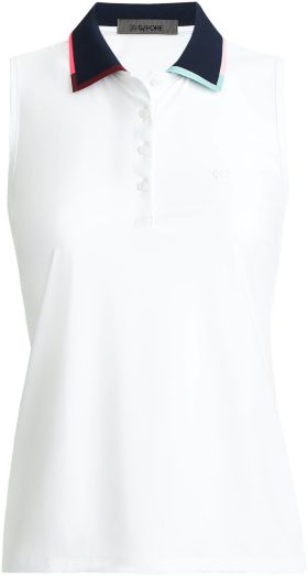 G/FORE Womens Silky Tech Nylon Sleeveless Golf Polo 2025 - White, Size: Large