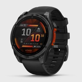 Garmin fenix 8 47mm AMOLED GPS Watch GPS Watches Slate Gray with Black Silicone Band