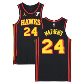 Garrison Mathews Atlanta Hawks Game-Used #24 Black Jersey vs. Cleveland Cavaliers on November 29, 2024 - Size 46+4