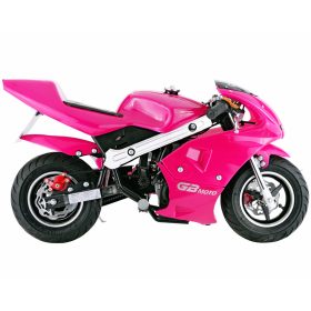 Go-Bowen 40cc 4-Stroke Gas Pocket Bike - Mini Motorcycle - Pink