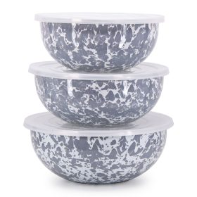 Golden Rabbit Grey Swirl Mixing Bowls