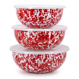 Golden Rabbit Red Swirl Mixing Bowls