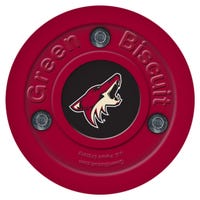 Green Biscuit Arizona Coyotes Training Puck in Burgundy