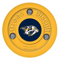 Green Biscuit Nashville Predators Training Puck in Yellow