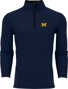 Greyson University of Michigan Tate Mockneck Quarter Zip Men's Golf Pullover - Blue, Size: Large