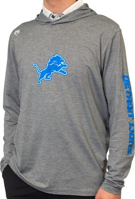 Greyson x Detroit Lions Guide Sport Men's Golf Hoodie - Grey, Size: Large