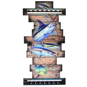 Guy Harvey Fishing Wall Storage Rack 8-Rod Holder - Ancient World Map