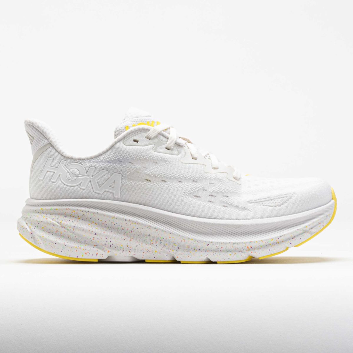 HOKA Clifton 9 Men's Running Shoes White/Lemonade