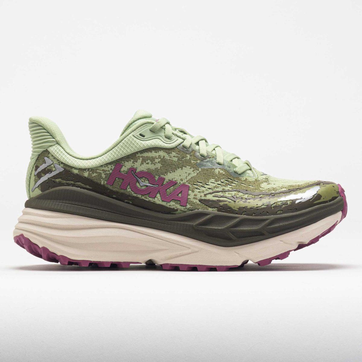 HOKA Stinson 7 Women's Trail Running Shoes Seed Green/Beet Root