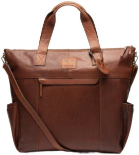 Hildebrand Leather Tennis Tote Bag (Cognac)