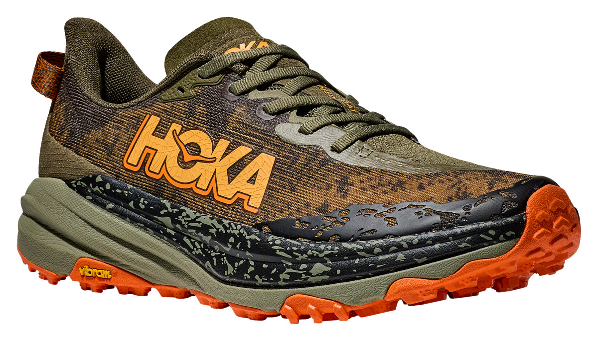 Hoka Speedgoat 6 Trail Running Shoes for Men - Antique Olive/Squash - 10M