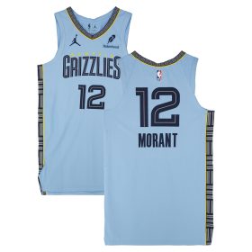 Ja Morant Memphis Grizzlies Game-Used #12 Light Blue Nike Jersey vs. New Orleans Pelicans on December 27, 2024 - Size 46+4