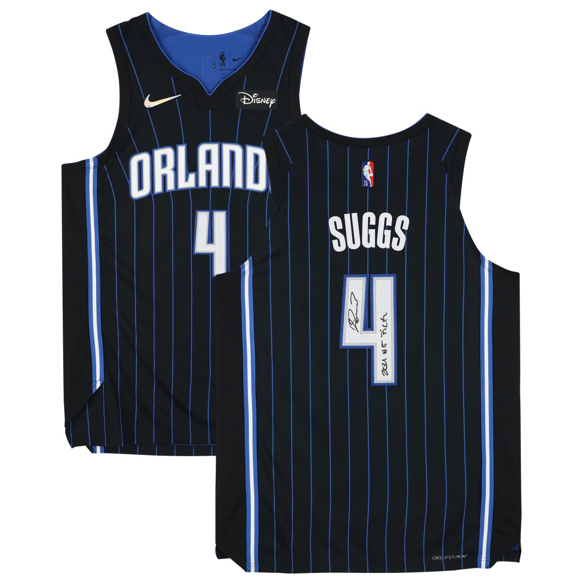 Jalen Suggs Orlando Magic Autographed Nike 2021-2022 Authentic Jersey with "2021 #5 Pick" Inscription