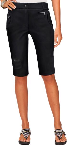 Jamie Sadock Womens Airwear Hybrid Knee Capri Golf Pants - Black, Size: 12