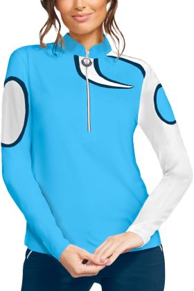 Jamie Sadock Womens Gymnastics Long Sleeve Golf Top - Blue, Size: Small