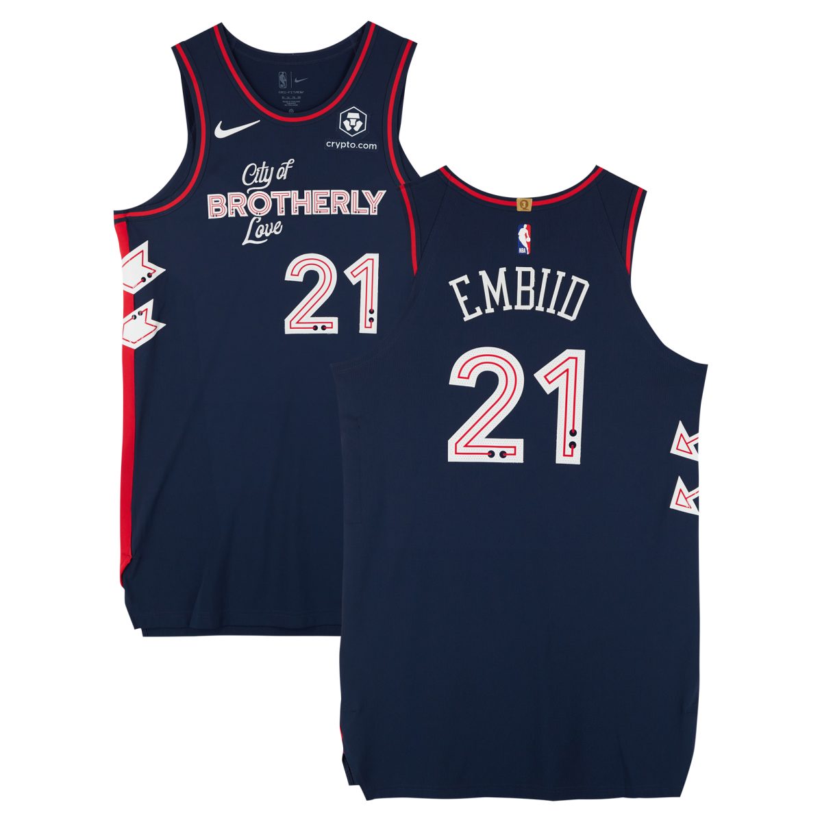 Joel Embiid Philadelphia 76ers Player-Issued #21 Navy Nike City Edition Jersey from the 2023-24 NBA Season - Size 52+6