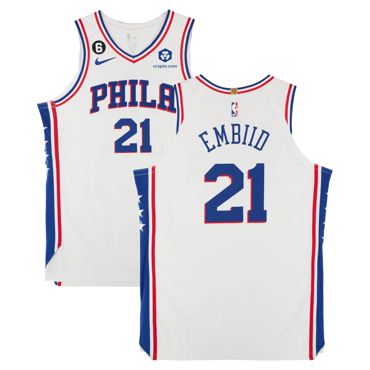 Joel Embiid Philadelphia 76ers Player-Issued #21 White Nike Jersey from the 2022-23 NBA Season - Size 54+4