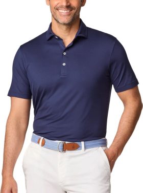 Johnnie-O Prep-Formance Birdie Men's Golf Polo Shirt - Blue, Size: Large