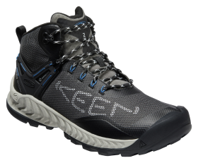 KEEN NXIS Evo Mid Waterproof Hiking Boots for Men - Magnet/Bright Cobalt - 10.5M