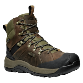 KEEN Revel IV Polar Insulated Waterproof Hiking Boots for Men - Bison/Orange Pepper - 10.5M