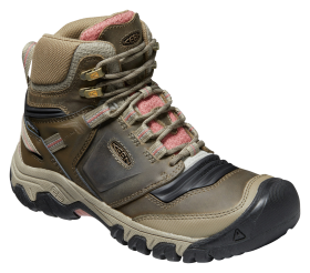 KEEN Ridge Flex Mid Waterproof Hiking Boots for Ladies - Timberwolf/Brick Dust - 10M