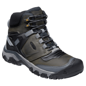 KEEN Ridge Flex Mid Waterproof Hiking Boots for Men - Magnet/Black - 13M