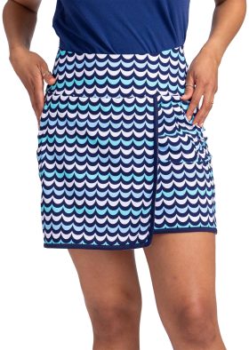 KINONA Womens Cart Golf 16 Inch Golf Skort - Blue, Size: Large