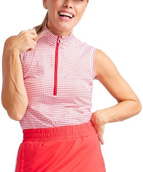 KINONA Womens Keep it Covered Sleeveless Golf Top - Red, Size: Large