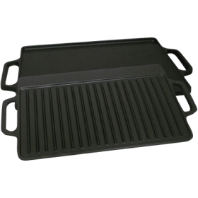 King Kooker 2-Sided Pre-Seasoned Cast-Iron Griddle - 28"L x 14"W x 1"H