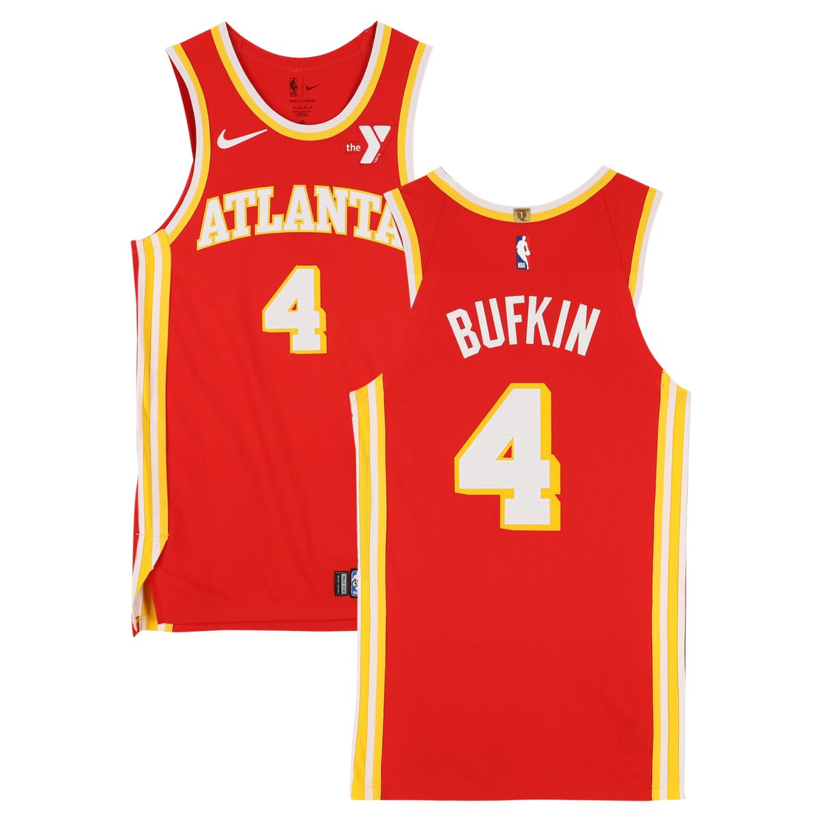 Kobe Bufkin Atlanta Hawks Game-Used #4 Red Jersey vs. Milwaukee Bucks on December 4, 2024 - Size 44+4