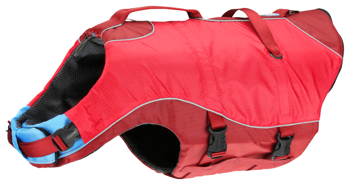 Kurgo Surf n' Turf Dog Life Jacket - Barn Red - Neck/24-31" Chest/30-37"