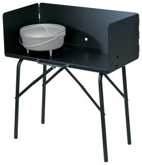 Lodge Camp Dutch Oven Cooking Table with Tall Windscreen