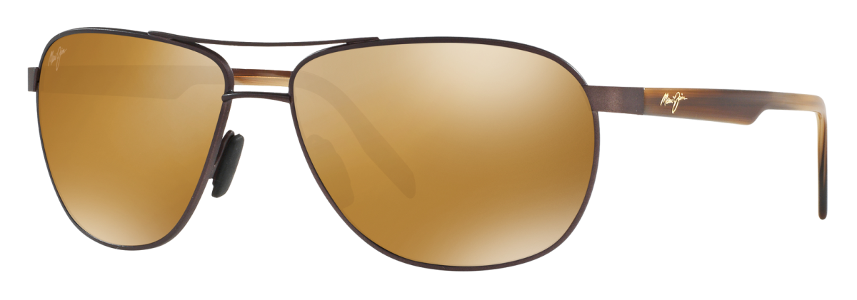 Maui Jim Castles Polarized Sunglasses - Satin Dark Gunmetal/HCL Bronze - Large