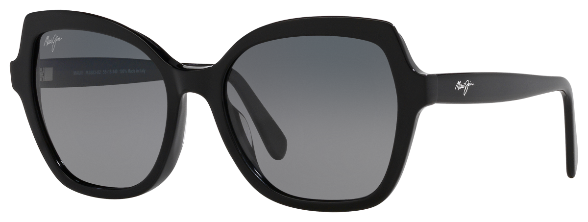 Maui Jim Mamane Glass Polarized Sunglasses for Ladies - Gloss Black/Gray