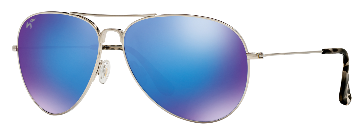 Maui Jim Mavericks Polarized Sunglasses - Silver/Blue Hawaii Mirror