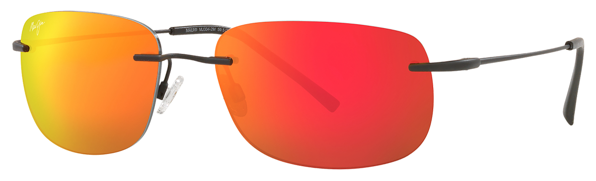 Maui Jim Ohai Polarized Sunglasses - Matte Black/Red Mirror - Large