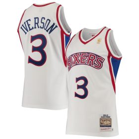 Men's Mitchell & Ness Allen Iverson White Philadelphia 76ers 1996/97 Hardwood Classics Authentic Jersey