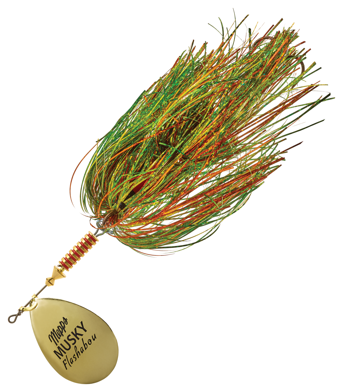 Mepps Musky Flashabou Spinner - Gold Firetiger - 1-1/4 oz.