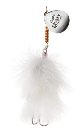 Mepps Musky Marabou Inline Spinnerbait - Silver/White