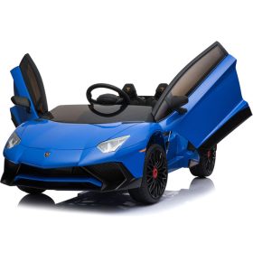 Mini Moto Lamborghini 12v Kids Ride-On Car (2.4ghz RC) - Blue