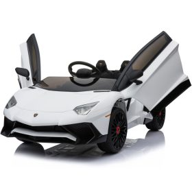 Mini Moto Lamborghini 12v Kids Ride-On Car (2.4ghz RC) - White