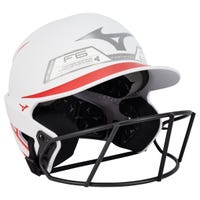 Mizuno F6 Youth Fastpitch Softball Batting Helmet in White/Red Size OSFA