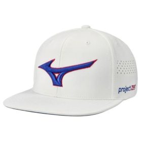 Mizuno Project Zero Tour Flat Snapback Cap White-Pink