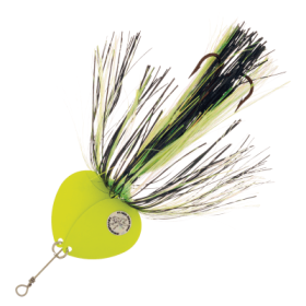 Musky Mayhem Tackle Double Showgirl Spinner - 7-1/2'' - Black Chartreuse/Chartreuse