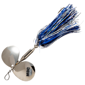 Musky Mayhem Tackle Micro Double Cowgirl Spinner - 3/4 oz. - Blue/Silver/Nickel