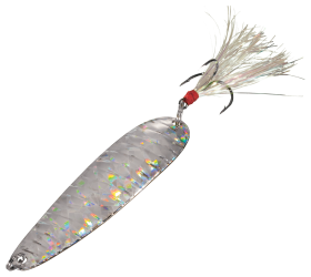 Nichols Lures Lake Fork Flutter Spoon - 6-1/2" - Shattered Glass Silver