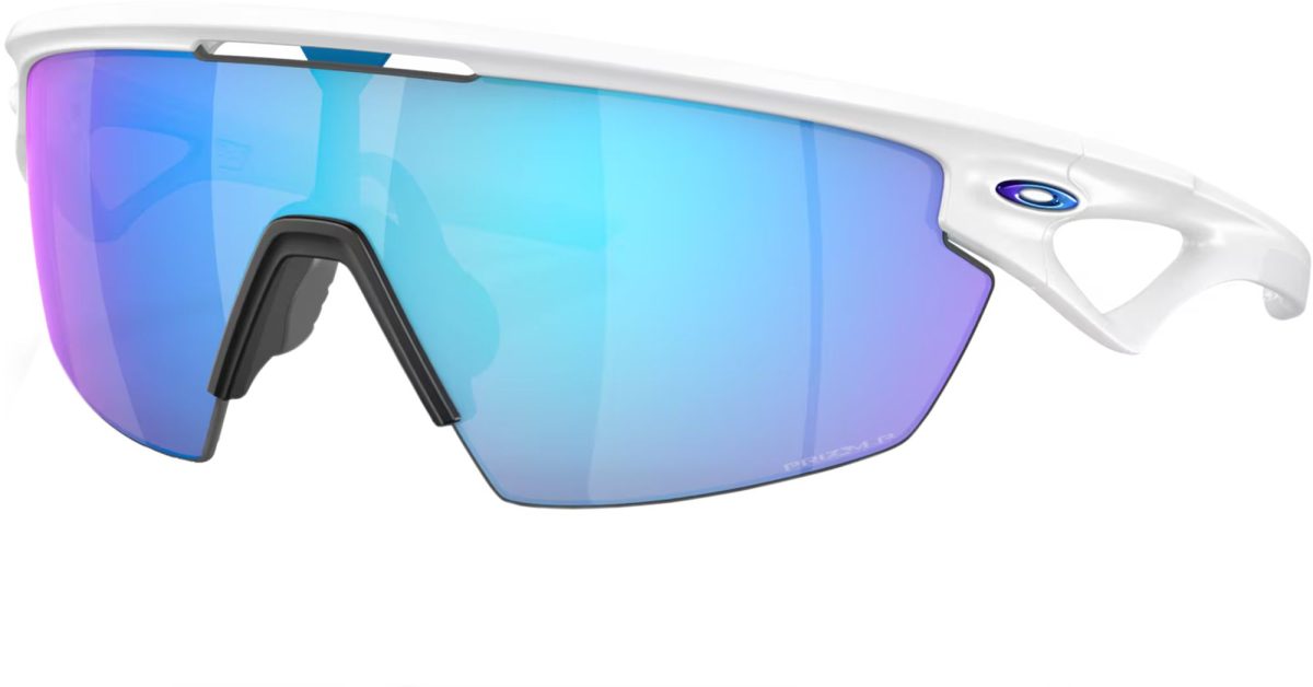 Oakley Adult Sphaera PRIZM Polarized Sunglasses, Men's, Matte White/Prizm Sapphire Polarized