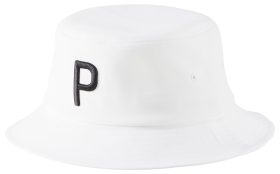 PUMA P Men's Golf Bucket Hat - White, Size: Small/Medium